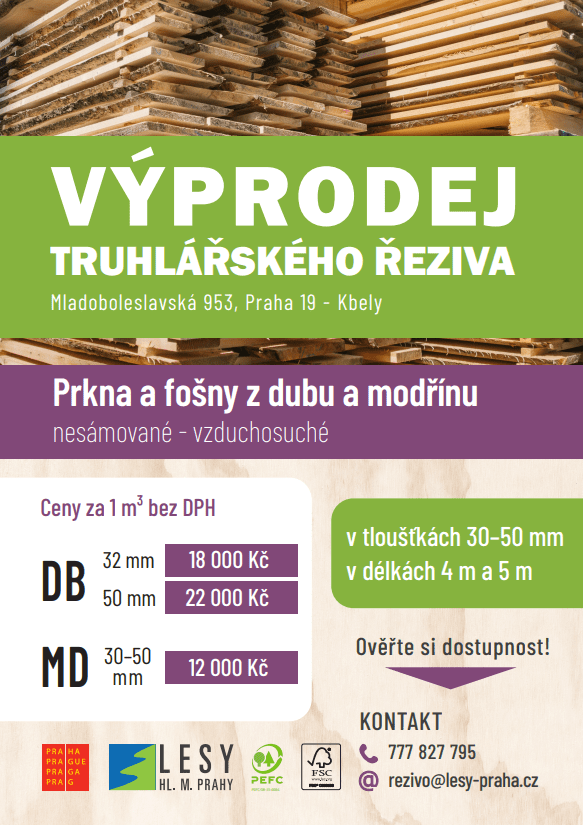 Výprodej skladu truhlářského řeziva. Máme modřín i dub