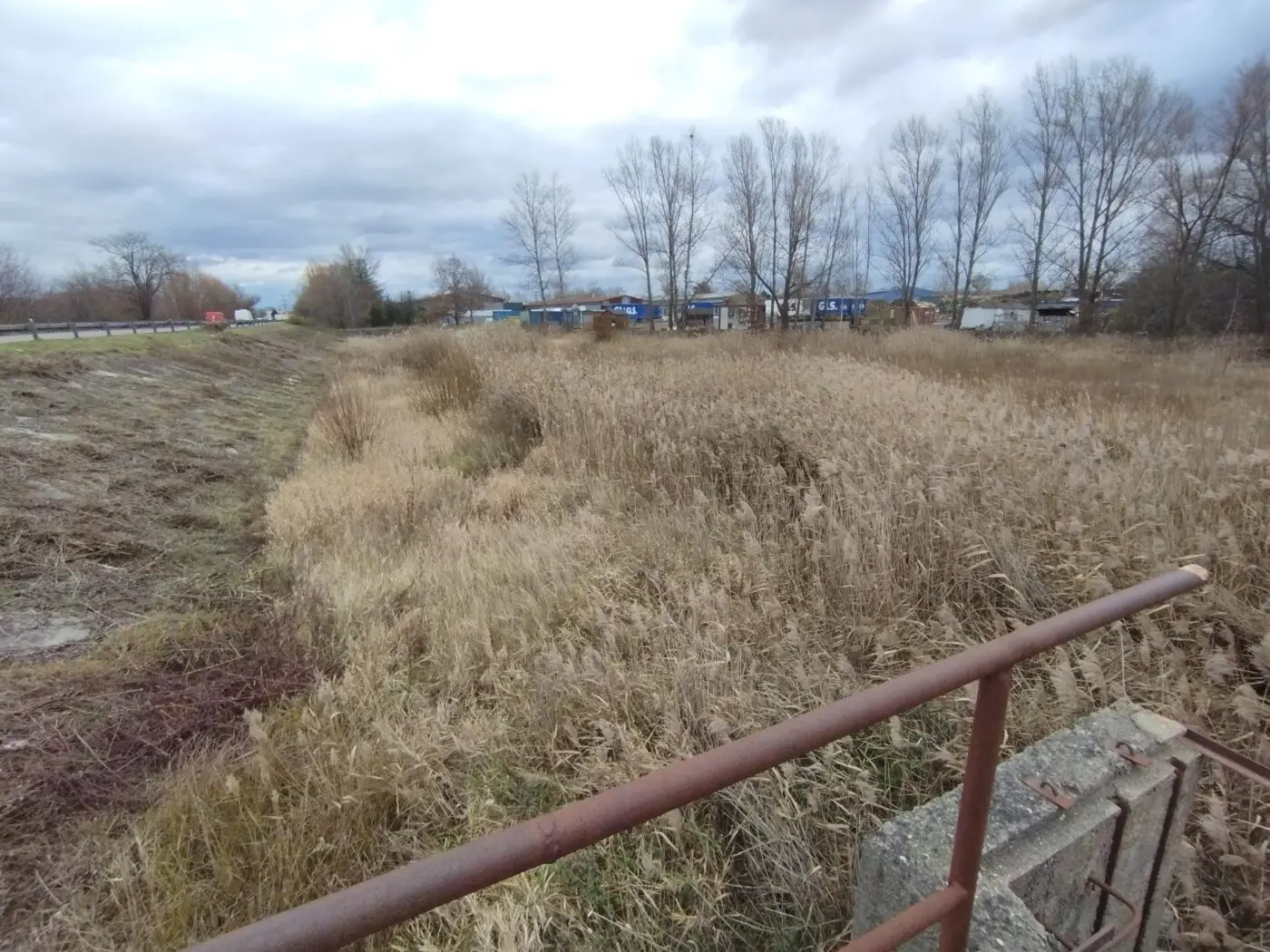 Původní stav, kdy nádrž nedokázala zadržovat vodu a stal se z ní za ta léta suchý poldr zarostlý rákosem. Odvezli jsme přes  2 500 m3 materiálu.
