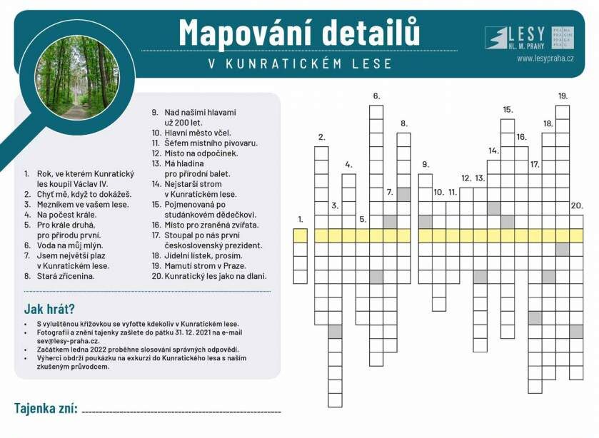 Mapování detailů v Kunratickém lese. Hra, se kterou prozkoumáte celý les